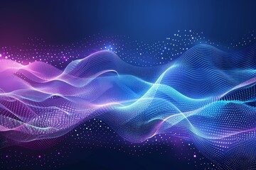 Abstract background with wavy patterns in blue and pink hues, featuring a flowing design