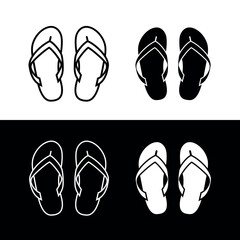 Flip-flops icon. Symbol of beach, vacation or rest. Attribute of travel, sea or summer.