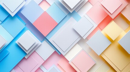 Obraz premium Multicolored squares and rectangles arranged on a white background in an abstract composition
