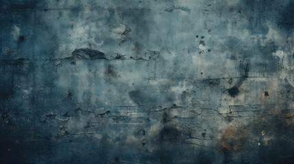 Obraz premium Background with rough texture of grunge dark blue concrete wall with stains, cracks and patterns, backdrop for design