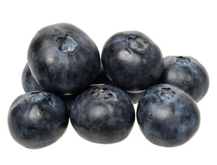 Stack of fresh blueberries on isolated background