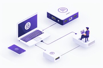 Office professional enhancing digital workflows with virtual interface tools, bridging technology and productivity seamlessly