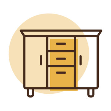 recommend clip art: Bedside dresser vector icon. Chest of drawer sign