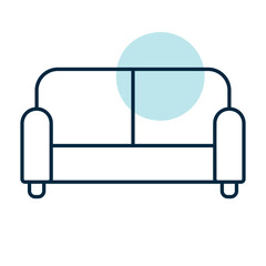 Sofa vector icon. Furniture sign