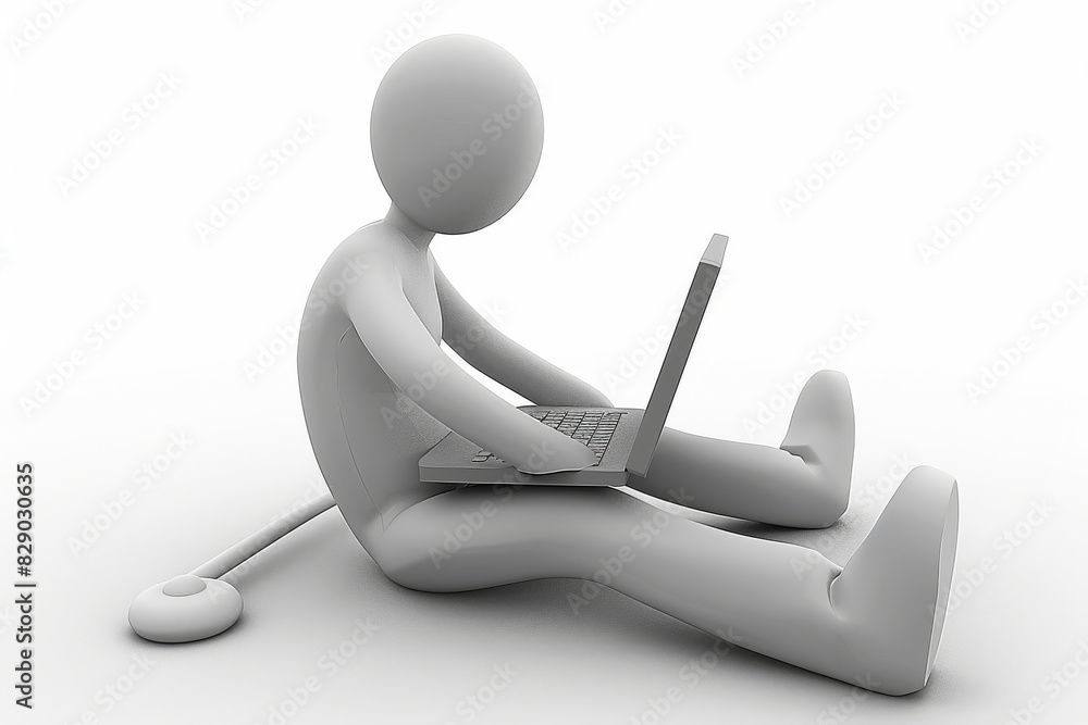 Poster woman working remotely with a futuristic interface, symbolizing the integration of advanced technolo
