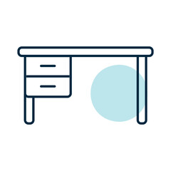Office desk vector icon. Table sign