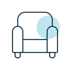 Comfortable soft armchair vector icon
