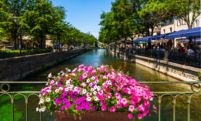 Village of Isle sur la Sorgue, in Vaucluse, in the Provence Alpes Côte d'Azur region, France