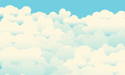Background of clouds on a blue sky in a warm vintage tone. Horizontal blank for poster