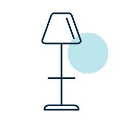 Floor lamp vector icon. Night lamp sign