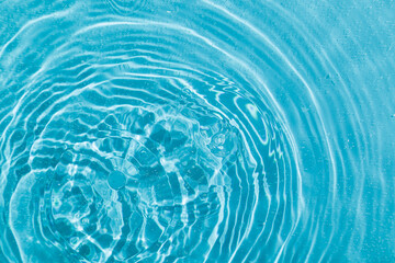drops on water with circles on a blue background