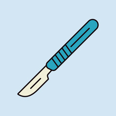Surgical tools for operations scalpel vector icon