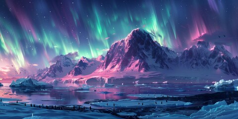 Icebergs in the Night Sky, generative ai