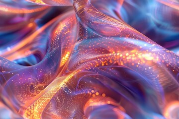 Abstract colorful glowing swirls create a dynamic, vibrant, and energetic background.