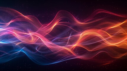 A colorful wave of light against a dark backdrop