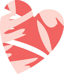 Heart Icon on transparent, png, hand drawn icons and illustrations for valentines and wedding. Pink, red, blue heart