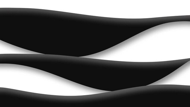 Background with abstract black and white waves.seamless loop.abstract black and white modern minimal geometric animated background.elegant waves motion.Black and white concept