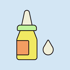 Eye drops vector icon. Nasal drops