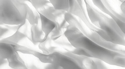 white fabric texture background, white linen fabric texture with folds with sunlight