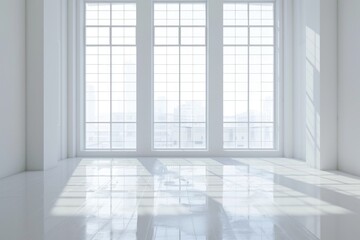 large window into white office