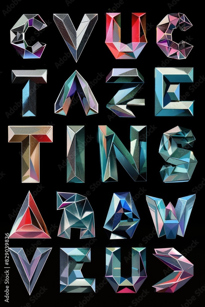Aufkleber variety of letters and numbers in different styles. suitable for educational and design projects