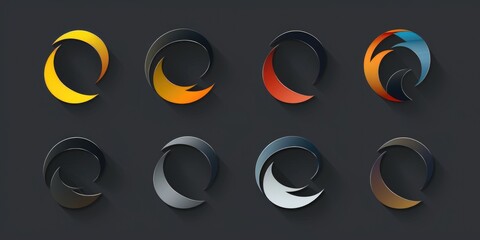 Six different colored abstract shapes, versatile for various design projects