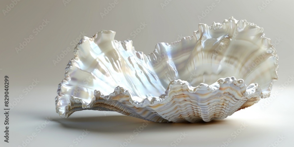 Poster white shell on a plain surface, suitable for various concepts