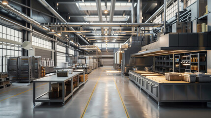 Food factory packaging workshop clean and tidy.