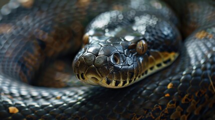 Fototapeta premium Detailed close up shot of a snake's head, perfect for educational materials or wildlife publications