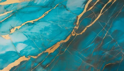 marbled background banner panorama blue golden turquoise abstract luxurious elegant marble stone texture