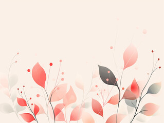 Beautiful background with delicate pastel pink leaves and petals on beige. Greeting card, background, invitation, wallpaper
