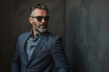 Fototapeta premium Stylish smart looking businessman. Smiling mature confident professional executive manager