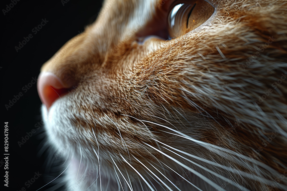 Poster the texture of a cat's tongue, showing its rough surface. concept of animal biology and unique featu