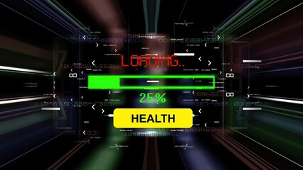 Health loading progress bar on the screen