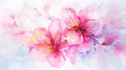 Watercolor flower that is suitable for fabric greeting card wallpaper and packaging