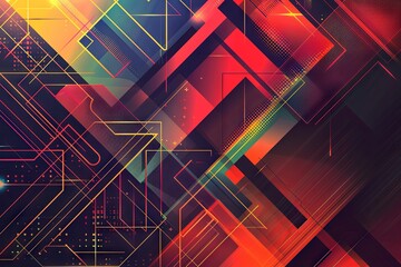 vibrant and dynamic geometric abstract background, generative AI