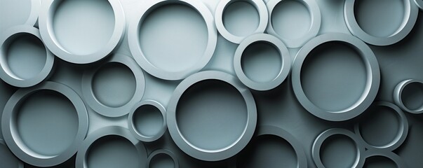 Several pipes stacked vertically in a structured manner