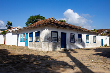 Vista das ruas de Paraty, Rio de Janeiro, Brasil.	
