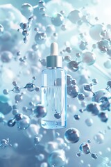 Niacinamide and AntiInflammatory Effect  A soothing skincare scene with niacinamide molecules calming inflamed skin
