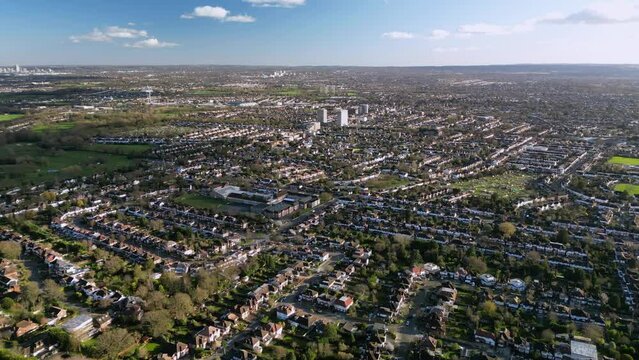 The drone aerial footage of New Malden. New Malden is an area in South West London, England. It is located within the Royal Borough of Kingston upon Thames and the London Borough of Merton.