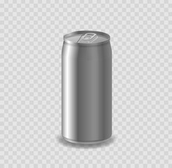 Realistic Metal Can, Beer, Soda Drink Or Refreshing Beverage Isolated On Transparent Background, 3d Vector Mockup