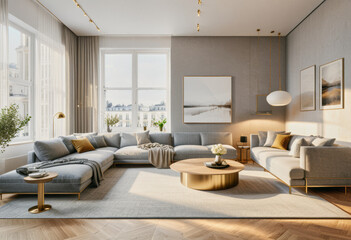 Interior design idea of a minimalistic modern apartment room