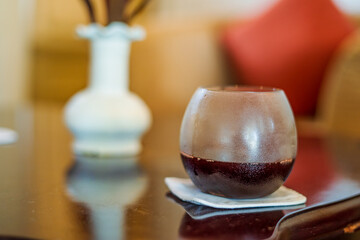 tropical garden with white house