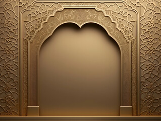 Obraz premium Islamic background with crescent and lantern, Ramadan and Eid Background, Islamic traditional ornamental photo and background, Muslim holiday Design