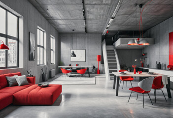 Interior design idea of a minimalistic modern apartment room
