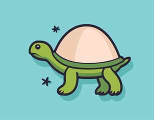 Adorable Cartoon Turtle Illustration