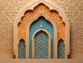 Islamic background with crescent and lantern, Ramadan and Eid Background, Islamic traditional ornamental photo and background, Muslim holiday Design