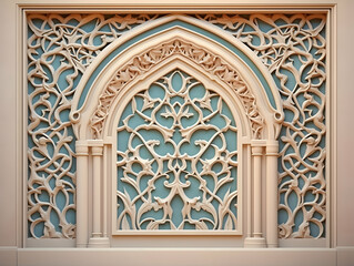 Obraz premium Islamic background with crescent and lantern, Ramadan and Eid Background, Islamic traditional ornamental photo and background, Muslim holiday Design