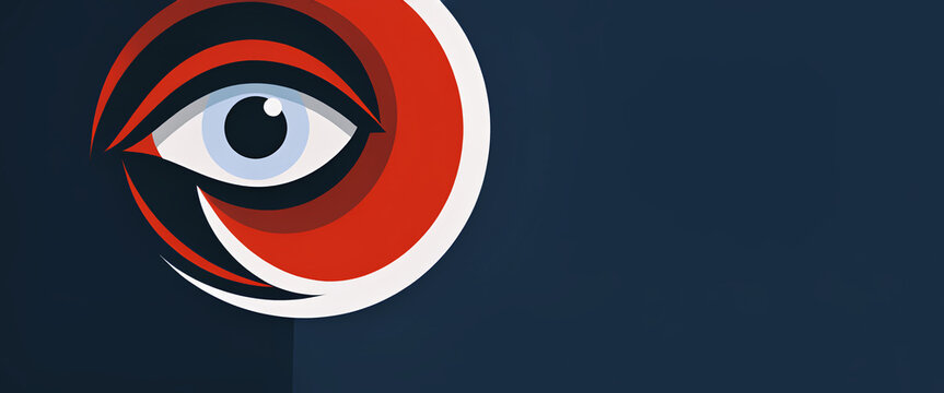 illustrazione con elementi geometrici a tema astratto contemporaneo, occhio