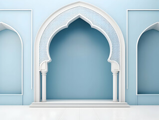 Fototapeta premium Islamic background with crescent and lantern, Ramadan and Eid Background, Islamic traditional ornamental photo and background, Muslim holiday Design